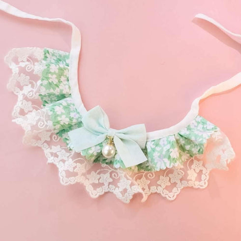 Pet Pink Adjustable Collar Dog Detachable Lace Neckerchief Cat Scarf Accessories Puppy String Bib for Small Medium Pet, Neck 9.84-11.81 Inches(M,p...