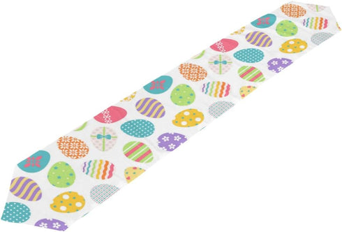 WOOR Double-Sided Easter Eggs Seamless Table Runner 13 x 70 Inches Long,Table Cloth Runner for Wedding Party Holiday Kitchen Dining Home Everyday ...