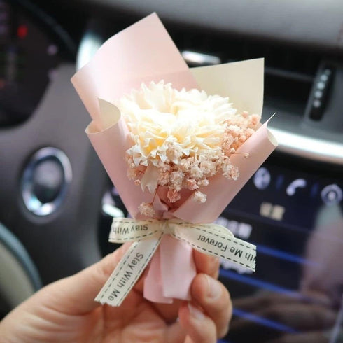 Red Mini Dried Flowers Bouquet for Car Air Vent Clips, Car Air Outlet Perfume Decoration, Car Air Fresheners Interior Accessories Car Decoration...
