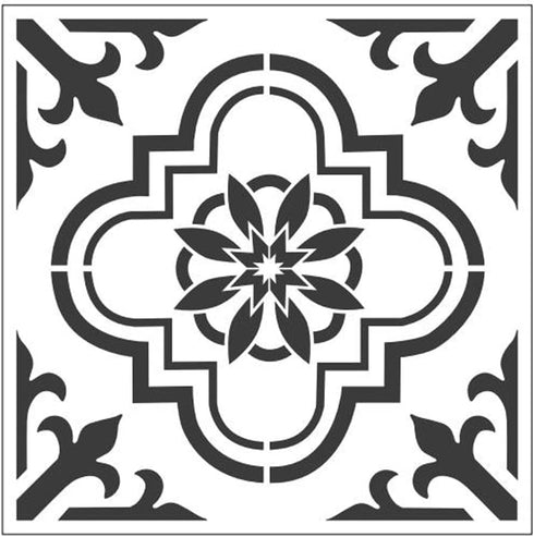 2pcs Moroccan Pattern Reusable Tile Stencils 12 x 12 Inch Template for Painting Floor Cement Wall Furniture Wood DIY Home Décor Art Craft...