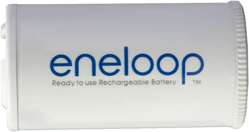 Eneloop Panasonic BQ-BS2E8SA C Size Battery Adapters for Use with Ni-MH Rechargeable AA Battery Cells, 8 Pack...