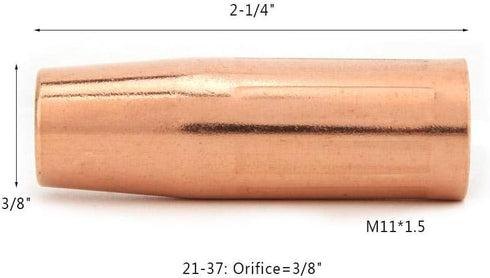 2pcs MIG Welding Gun Nozzle 21-37 3/8inch,Copper MIG Welding Nozzle Consumables,for 100L Tweco Mini/#1 Welding Nozzle...