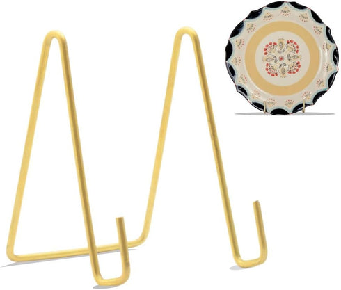 Brass Gold Plate Holders 4.5-inch for Display Plate Stands Small Mini Easel Stand Picture Stands Wirestand...