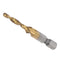 Combination Drill and Tap Bit, M4 x 0.7 Thread Size 1/4" Hex Shank, 4341 Titanium Coated High Speed Steel Tools - (Applications: for Aluminum Stai...