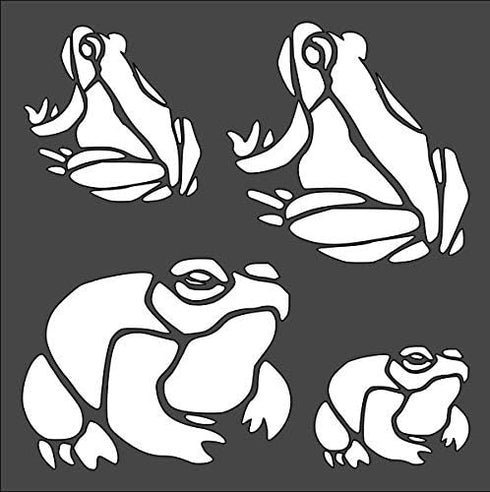 Frogs Logo Stencil Reusable Sturdy Flexible Clear Plastic 1-5.5x5.5 in Arts and Crafts Material Scrapbooking for Airbrush Painting Drawing...