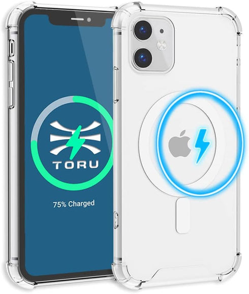 TORU MX Slim for iPhone 11 Magnetic Case, Compatible with Magsafe, Hybrid Transparent HD Clear Case with Detachable Wrist Strap, Scratch Resistant...