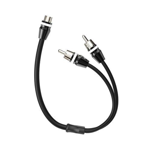 1ft 1 Female to 2 Male Nickel Plated RCA Y Adapter Splitter Connector Cable (2 Pack)...