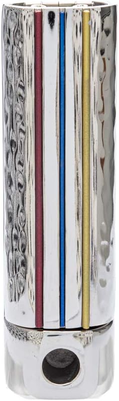 Yair Emanuel Folding Travel Hanukkah Chanukah Menorah Hammered Metal Multicolor (HTM-1)...