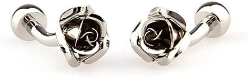 Rose Pair Cufflinks in a Presentation Gift Box & Polishing Cloth...
