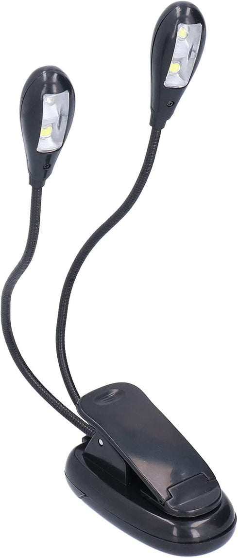 Desk Lamp, LED Clip on Light, Goose Neck 360?Rotatable,Flexible and Convient Double Poles Design, Reading Lamp for Home Office, School Dorm Suppli...