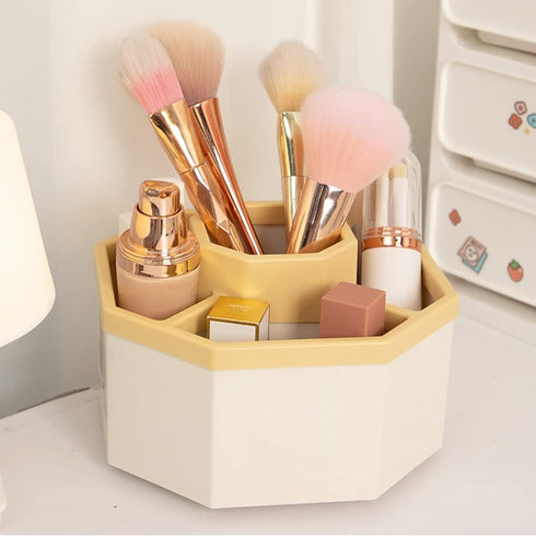 kaileyouxiangongsi Desk Organizer, 360-Degree Rotating Multi-Functional Pen Holder, 5 Compartments Desktop Stationary Organizer, Home Office Art S...