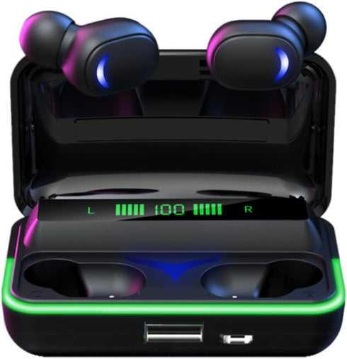 Wireless Earbuds, Bluetooth 5.3 Headphones with LED Charging Case, Waterproof Stereo Earphones Bluetooth Earbuds Built-in Microphone for Sport, Wo...