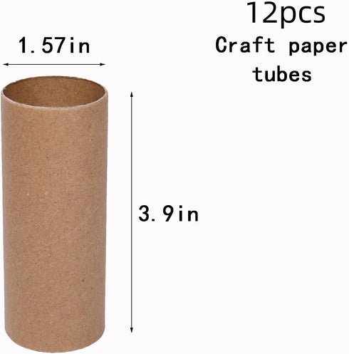 Ruisky 12 Pack Cardboard Tubes Craft Rolls,Kraft Paper Rolls Cardboard Tubes for Crafts,Paper Towel Rolls for Crafts 1.57x 3.9in (Brown)...