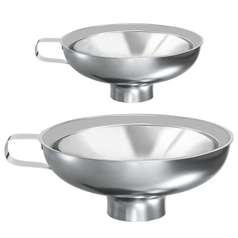 Wide Mouth Stainless Steel Canning Funnel - for Wide and Regular Mason Jars, Food Grade Funnel Canning Supplies Set, 2 Pack...
