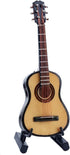 Dselvgvu Wooden Miniature Guitar with Stand and Case Mini Musical Instrument Miniature Dollhouse Model Home Decoration (3.94"x1.42"x0.59")...