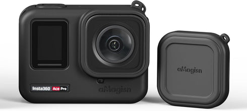 Ace/Ace Pro Silicone Protective Case for Insta360 Ace/Ace Pro,Lens Caps Protector Sleeve Case Cover Action Camera Accessories with Neck Strap Lany...