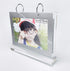 Leoyoubei Slant Back Sign Holder,Sign Stand,Poster Frame,Horizontal Display 5x7 inch PVC Photo Clip Flip Display 7 Pages-14 Sides Photos 4 Rings S...