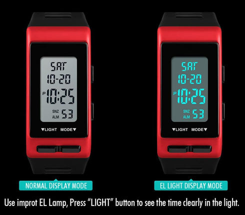 Fashion Unisex Big Numbers Rectangle Face Outdoor Sport Wrist Watch Mens Ladies Waterproof Day Date Aralm Stopwatch Digital Watch...