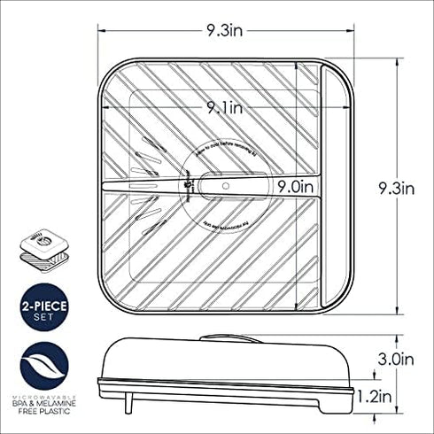 Nordic Ware - 60173 Nordic Ware Slanted Bacon and MeatTray, with Lid, White...