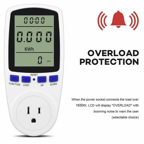 Digital Power Monitor Meter Usage Energy Watt Amp Volt KWh Electricity...