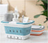 Foldable Plastic Shower Caddy Basket 2 Pcs, Portable and Durable Toiletries Caddy with Handles Ideal for Dorm, Bathroom, Cleaning, Kitchen, Campin...