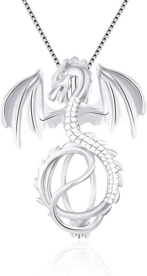Dragon Cage Pendants for Pearl Jewelry Making Sterling Silver, Design Pearl Cage Pendants for Women...