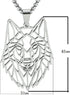 Wolf Head Pendant Necklace Stainless Steel Hollow Style Animal Pendant Silver/Black Cool Chain for Men and Teens Boy Punk Jewelry...