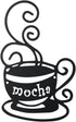 gifthub 4 Pieces of Coffee Logo Metal Wall Decoration, Metal Wall Decoration Art Coffee Shop Kitchen Black Coffee Cup Decoration Letter Iron Handi...