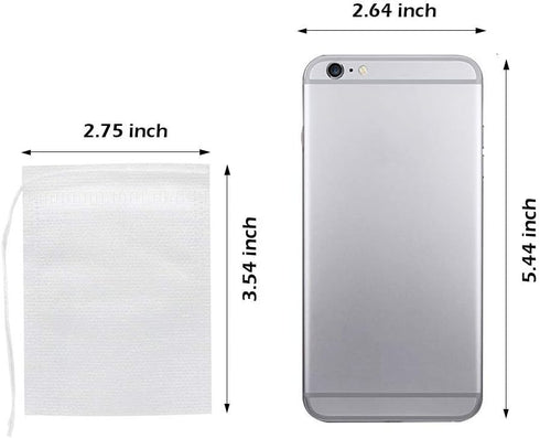 Fenshine 400 Pcs Tea Filter Bags Disposable Empty Tea Bags Cotton Drawstring Seal Tea Infusers Bag for Loose Leaf Teal...