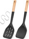 Pack of 2 Silicone Spatula, Non Stick Cooking Utensil Set Wooden Handle Kitchen Turner for Baking Mixing Grilling Serving Food Heat Resistant Non ...