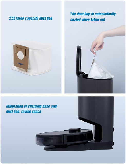 5 Pack Dust Bags For Yeedi K781+,For ECOVACS Deebot Ozmo T8, T8 Aivi, T8+ T8 AIVI+, T8MAX, N8 Pro Plus/N8 Pro, N8+ Plus, N8 Pro+, T9 AIVI T9 PRO T...