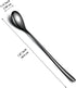 Black Long Handle Iced Tea Spoon Set of 12 Pieces, Titanium Plating Black Stainless Steel Teaspoons, Stirring Bar Spoon, Coffee Spoon, Ice Cream S...