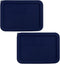 Sophico 3 Cup Rectangle Silicone Storage Cover Lids Replacement for Pyrex 7210-PC Glass Bowls, Container not Included (NAVY BLUE, 2 Pack)...