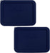 Sophico 3 Cup Rectangle Silicone Storage Cover Lids Replacement for Pyrex 7210-PC Glass Bowls, Container not Included (NAVY BLUE, 2 Pack)...