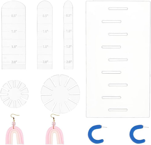 BENECREAT 6Pcs Acrylic Polymer Clay Tools, Snowflake & Arch Shape Polymer Clay Earring Make Guide Polymer Clay Cutters for Polymer Clay Jewelry Ma...