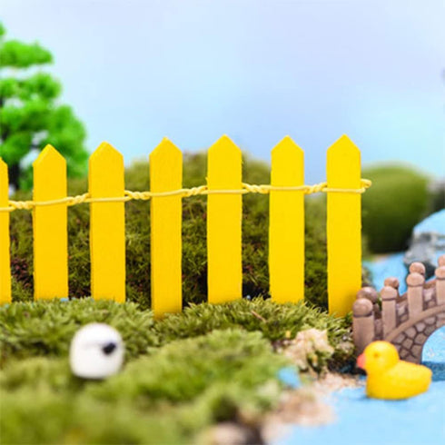 4 Pcs 35 Inch Miniature Fairy Garden Ornament Wood Fence, Decorative Picket Mini Fence for Dollhouse Fairy Garden DIY Diorama Project...