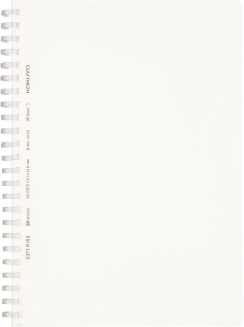 KOKUYO D Shaped Soft Ring Notebook, 6mm ruled, 30 Lines, 80 Sheets, A5, Transparent, Japan Import (SU-SV538B-T)...