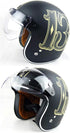 WANCAR Universal Motorcycle Retro Pilot-Style Standard 3 Snap-Button Visor Flip Up Down Open Face Helmet Wind Shield(Clear)...