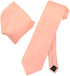 Vesuvio Napoli Solid PEACH Color NeckTie & Handkerchief Men's Neck Tie Set...