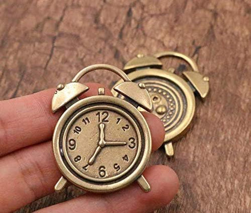 Gnognauq 100 Gram Clock Face Charm Pendant Multistyle Gears Steampunk Pendant for DIY Necklace Bracelet Jewelry Making and Crafting(Antique Bronze...