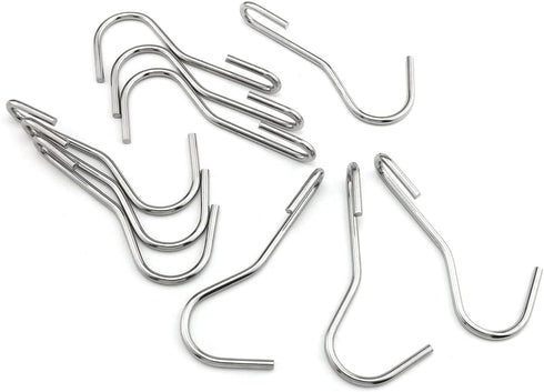 10PCS Heavy Duty S Hooks Pot Hooks Pan Rack Holder Hooks, 90 Degree Twist Angled Hooks, Pot Rack Hooks, Angled pot S hook for Hanging Kitchen Uten...