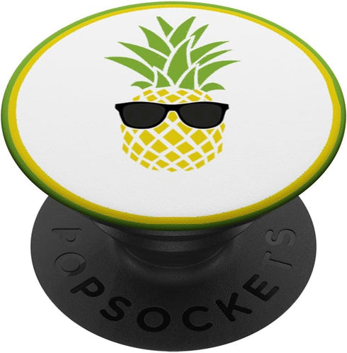 Tropical Fruit Yellow Pineapple Black Sunglasses Pop Socket PopSockets PopGrip: Swappable Grip for Phones & Tablets PopSockets Adhesive PopGrip...