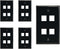 4 Port Keystone Jack Wall Plate with Smooth Face (5-Pack, Black)...