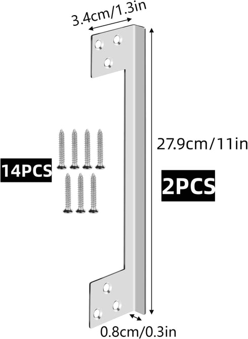 L-Shaped Security Reinforcement Striker Plates Stainless Steels Outswing Door Security Protector Door Latch Guard Extra Security Home Security Doo...