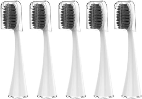 Replacement Toothbrush Heads for Burst Electric Toothbrush Adults with Dust Cover Caps, Soft Charcoal Bristles for Deep Cleaning, Plaque Removal a...