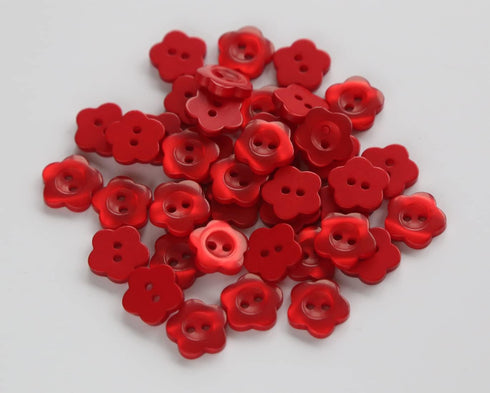 1/2 inch (12.5mm) Flower Shape Buttons for Sewing Shirts Red Resin Buttons for DIY Crafts Projects Scrapbooking Pack of 150 pcs...