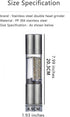 Salt and Pepper mills Grinder 2 in 1 Manual Stainless Steel Salt pulverizer kibbler Mill Herb Spice Grinder Shakers Refillable clean Adjustable Co...