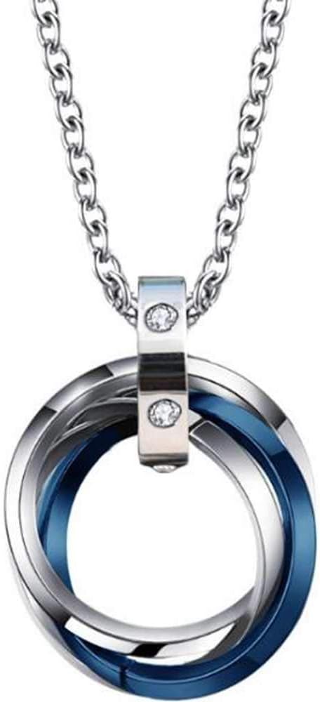 Jude Jewelers Stainless Steel Three Interlocking Braided Circles Pendant Necklace...