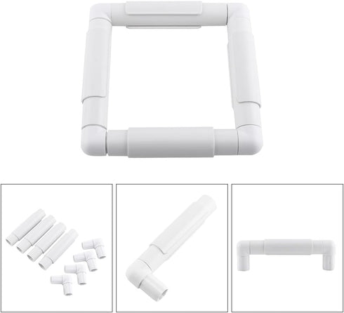 Embroidery Clip Frame, Q Snap Stitch Frame, 4 Size Plastic Sewing Hoop for Embroidery, Hand Quilting, Needlepoint, Silk-Painting, DIY Craft Sewing...