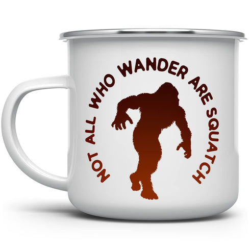 Bigfoot Sasquatch Enamel Campfire Mug, Outdoor Camping Coffee Cup, Mountain Nature Hiking Camp Lover Gift (12oz)...